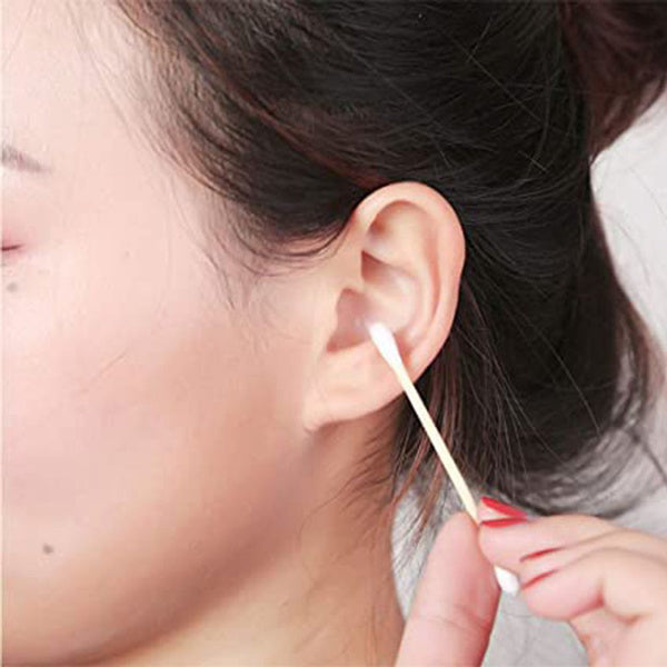 1466 Cotton Swabs With Wooden Sticks Biodegradable Cotton Buds freeshipping - DeoDap