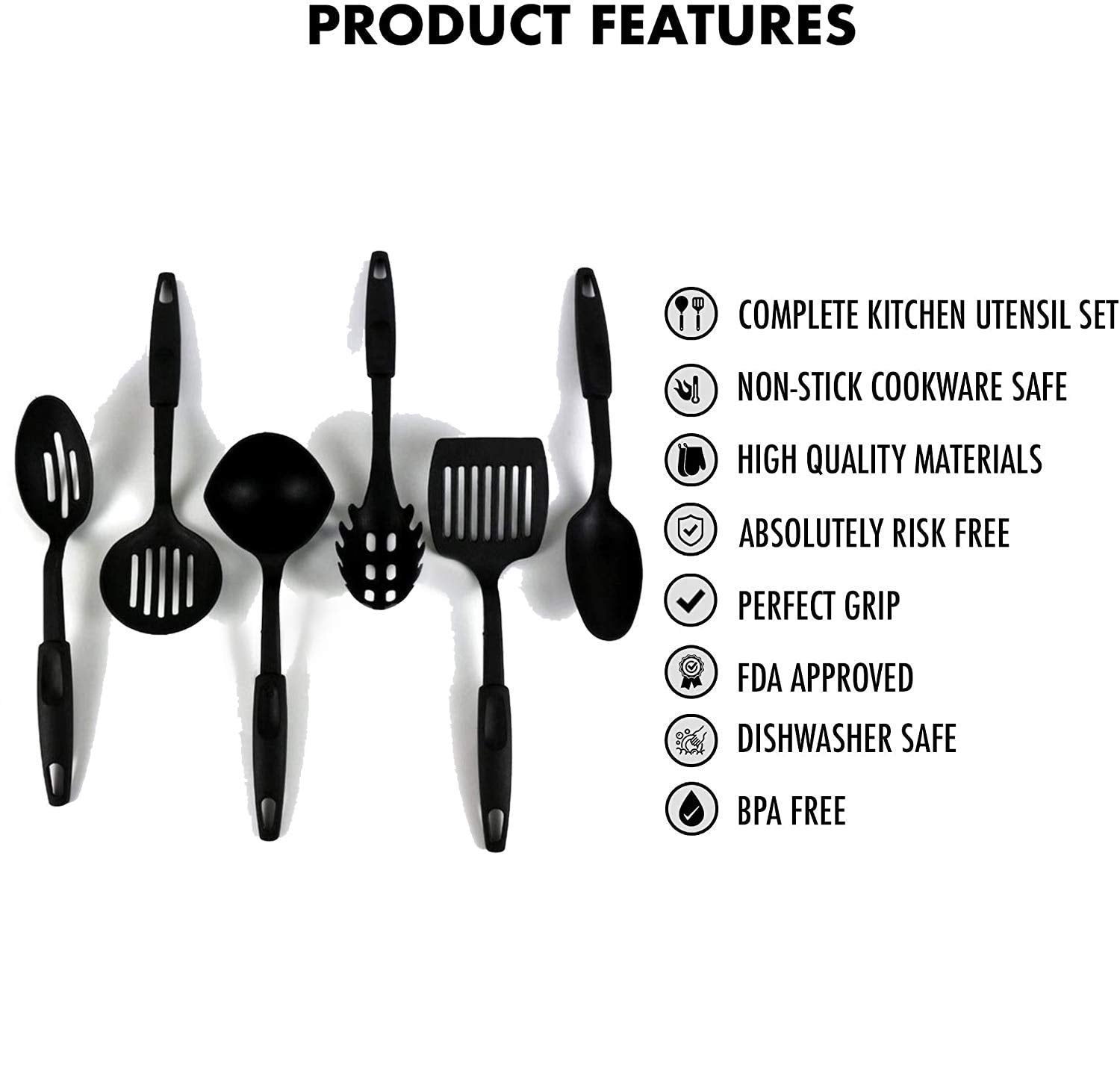 2290 Heat-Resistant  Spoon Tools Set (Set of 6) DeoDap