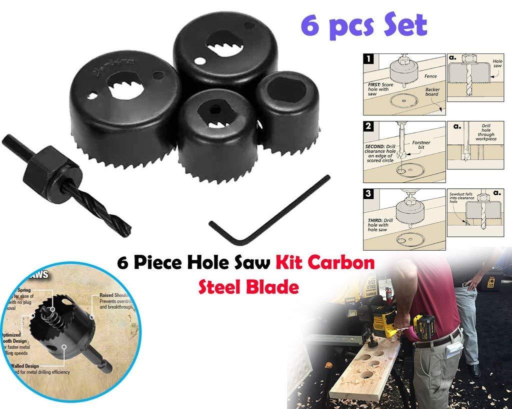 0433 Hole Saw Set Drill Bit set 32mm/38mm/44mm/54mm (6 pcs) DeoDap