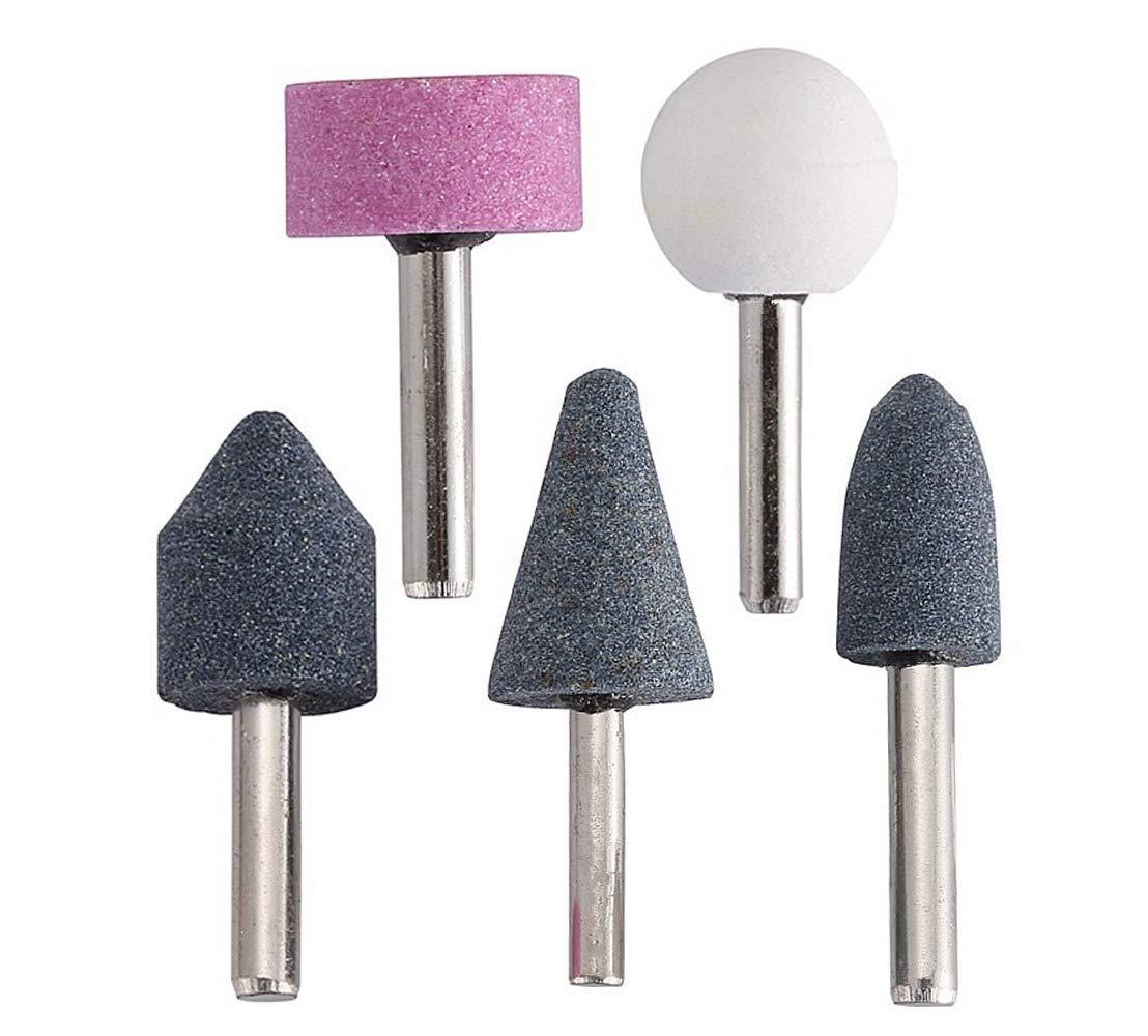 0412 -5 Pcs Shank Abrasive Mounted Stone (Multicolour) DeoDap