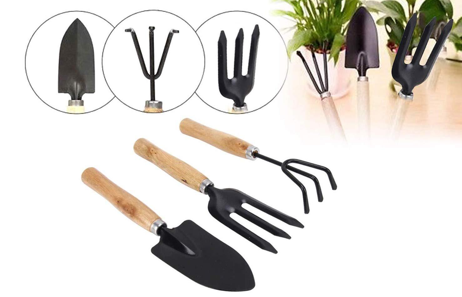 0542 Gardening Tools - Hand Cultivator, Big Trowel, Garden Fork (Set of 3) DeoDap