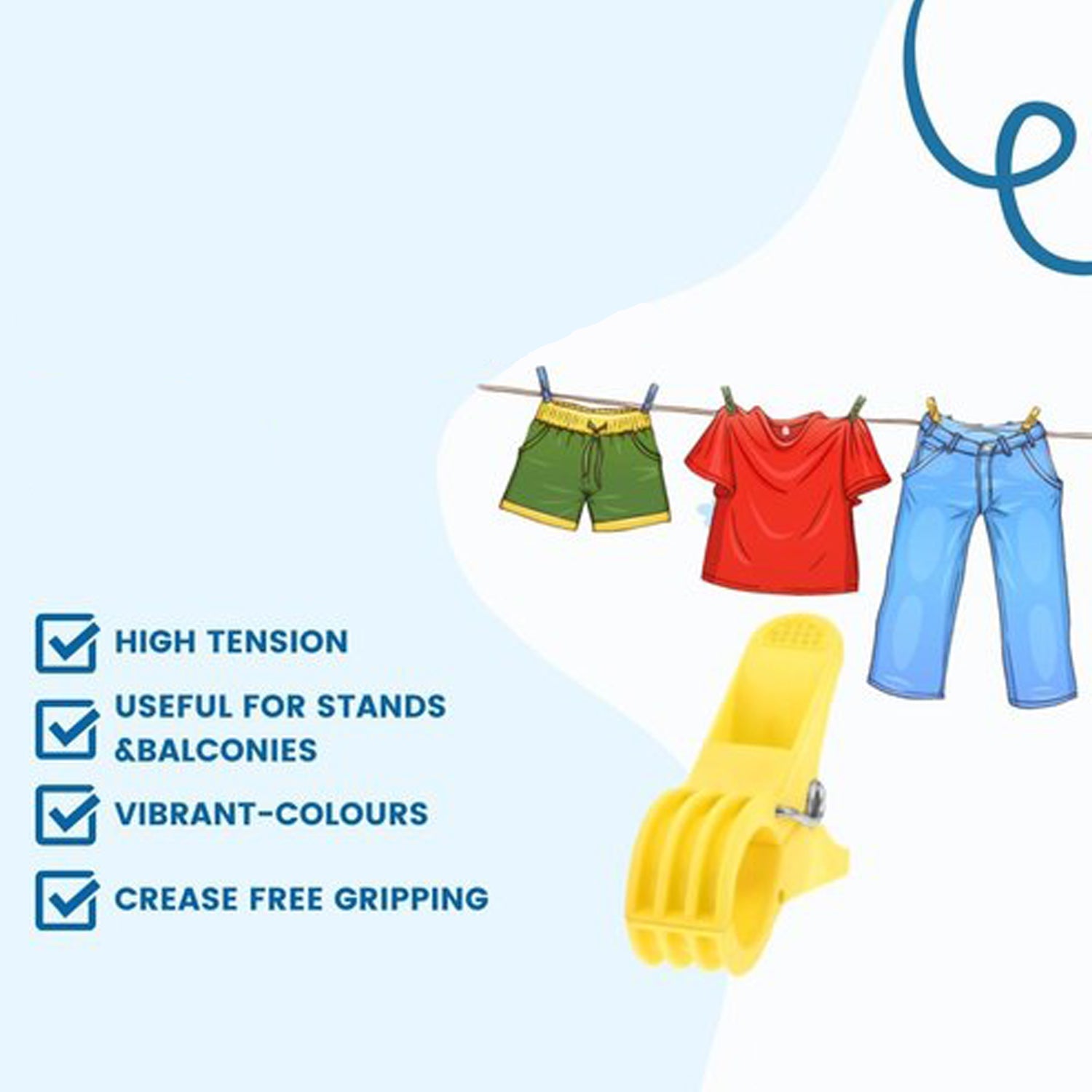 6217 Cloth chimti Heavy Duty Rust Free Cloth Peg / Clothes Clip DeoDap