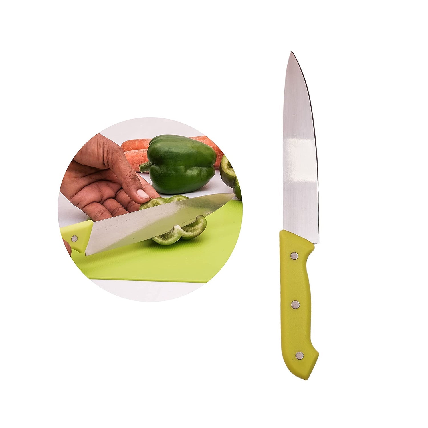 2843 Stainless Steel Kitchen Knife Knives Set with Knife Scissor (Pack Of 5) DeoDap