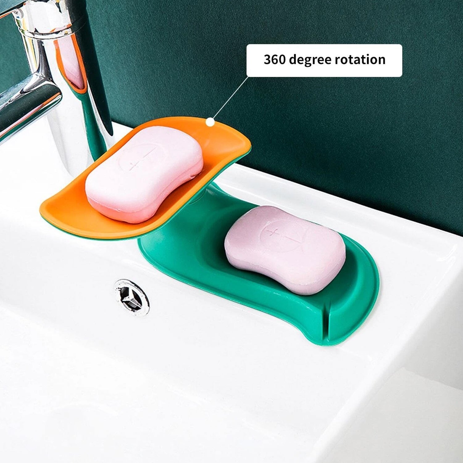 4858 Double Drain Soap Box Nordic Style Portable Plastic Soap Case/Soap Dish DeoDap