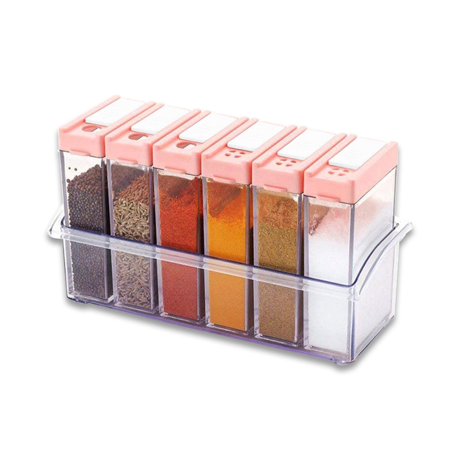 2531 Plastic Easy Flow Storage Box Container / Spice Jar / Cereal Dispenser - 6 Pcs DeoDap