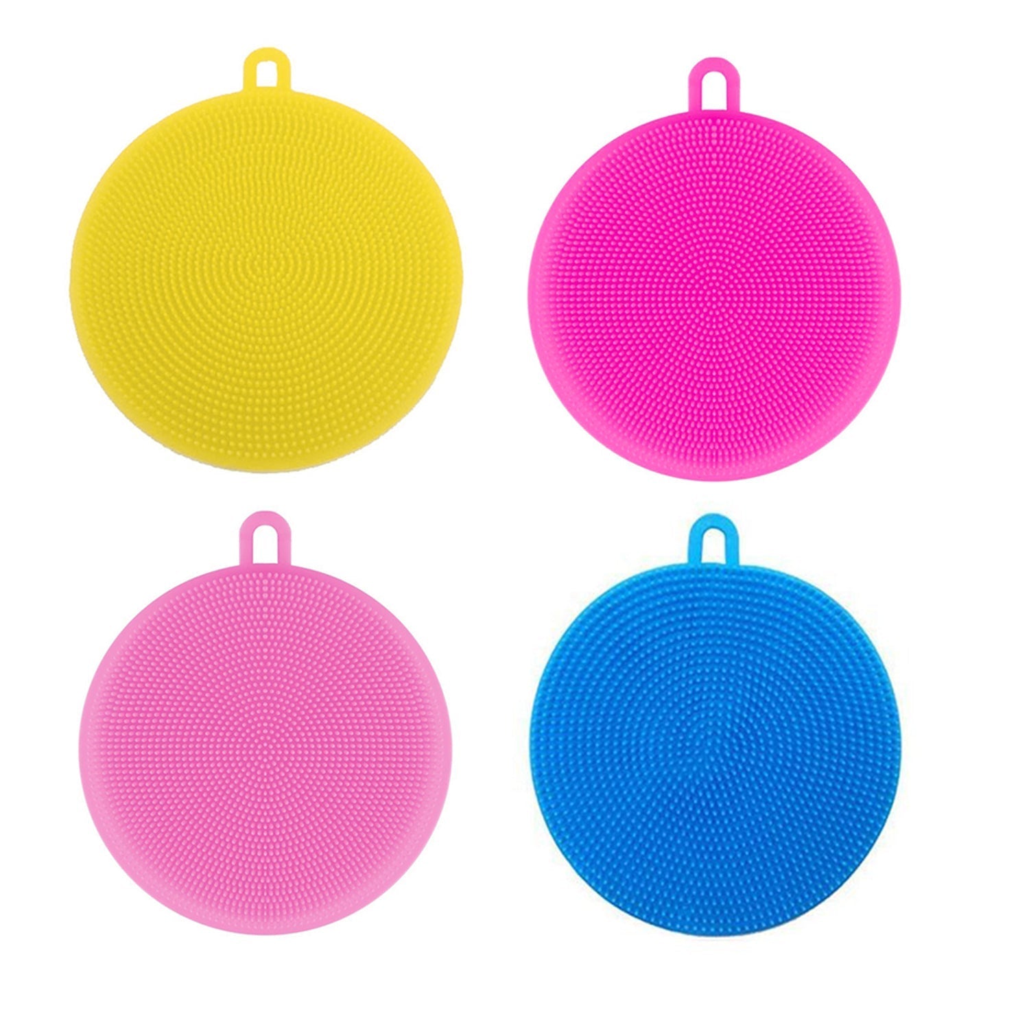 6078 Silicone Dish Scrubber Sponge Mildew Free, Non Stick (Mix Color) freeshipping - DeoDap