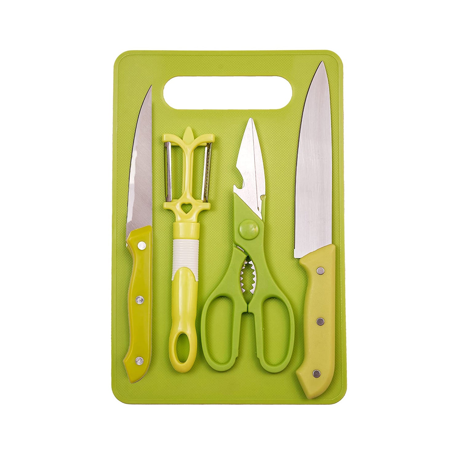 2842 Stainless Steel Kitchen Knife Knives Set with Knife Scissor (Pack Of 5) DeoDap