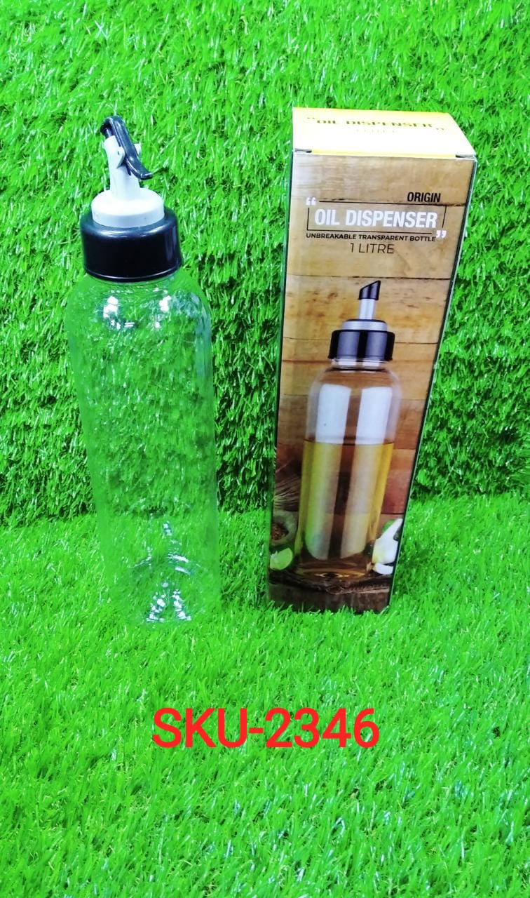 2346 Oil Dispenser Transparent Plastic Oil Bottle |Clear 1 Liter DeoDap