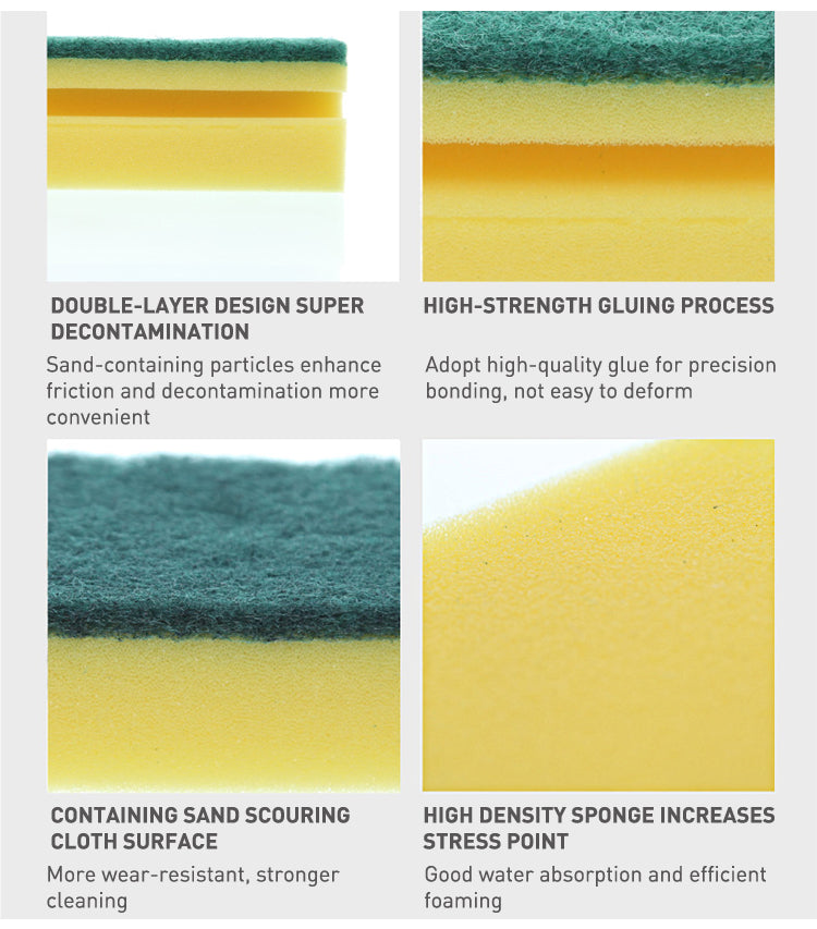 1429 Scrub Sponge 2 in 1 PAD for Kitchen, Sink, Bathroom Cleaning Scrubber (6 pc) DeoDap