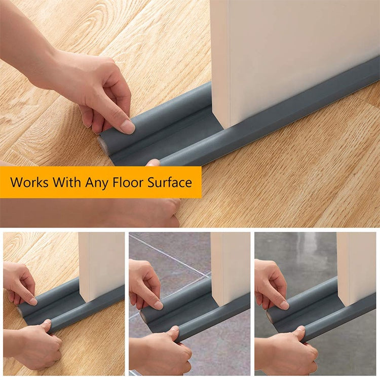 1702 Grey Twin Door Draft Stopper/Guard Protector for Doors and Windows DeoDap