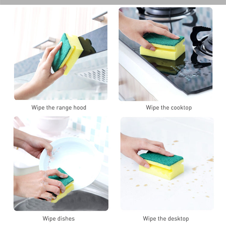 1429 Scrub Sponge 2 in 1 PAD for Kitchen, Sink, Bathroom Cleaning Scrubber (6 pc) DeoDap