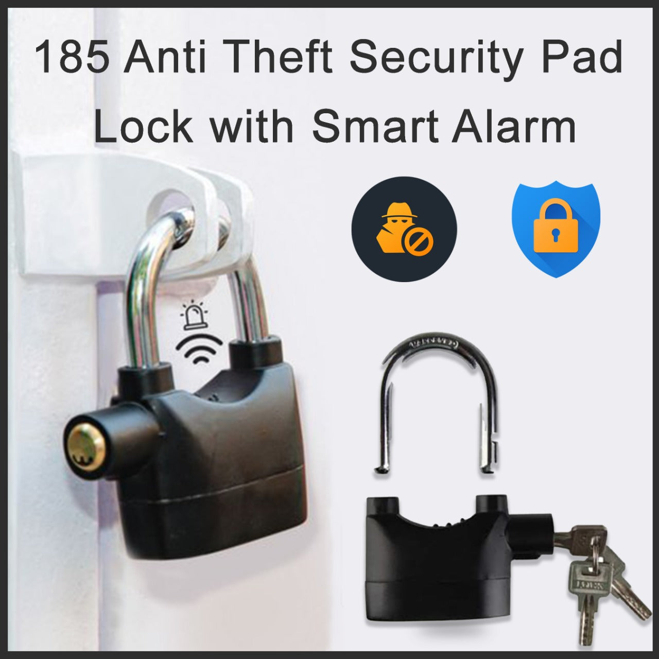 0185 Anti Theft Security Pad Lock with Smart Alarm DeoDap