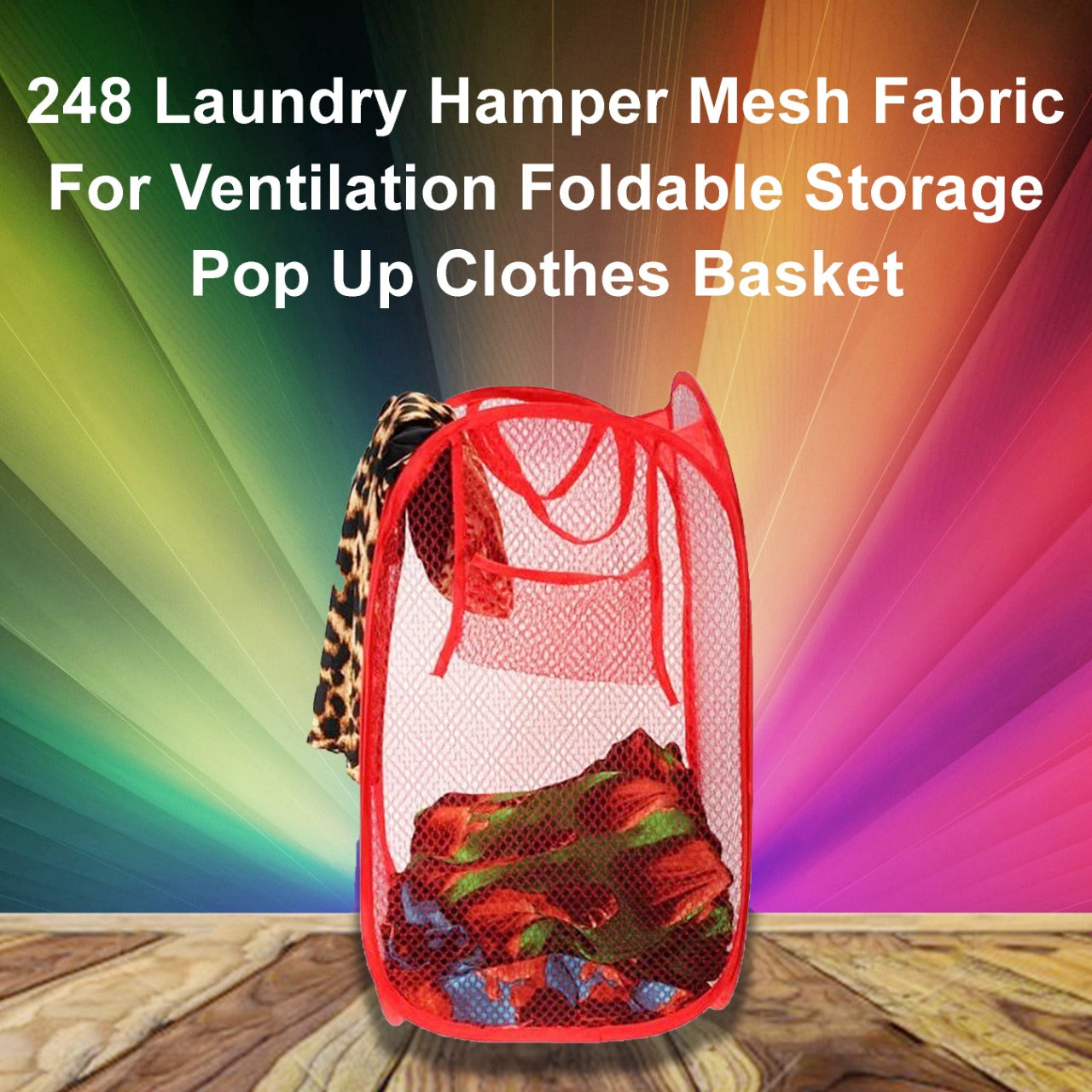 0248 Laundry Hamper Mesh Fabric For Ventilation Foldable Storage Pop Up Clothes Basket freeshipping - DeoDap