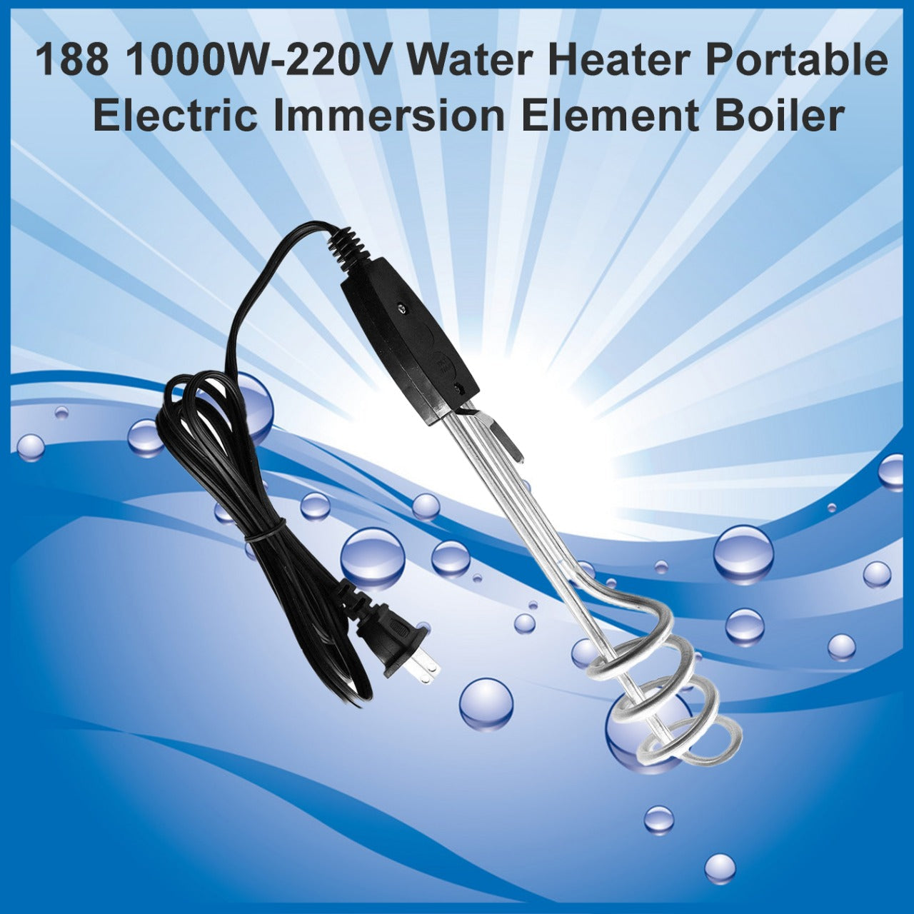 0188 1000W-220V Water Heater Portable Electric Immersion Element Boiler DeoDap