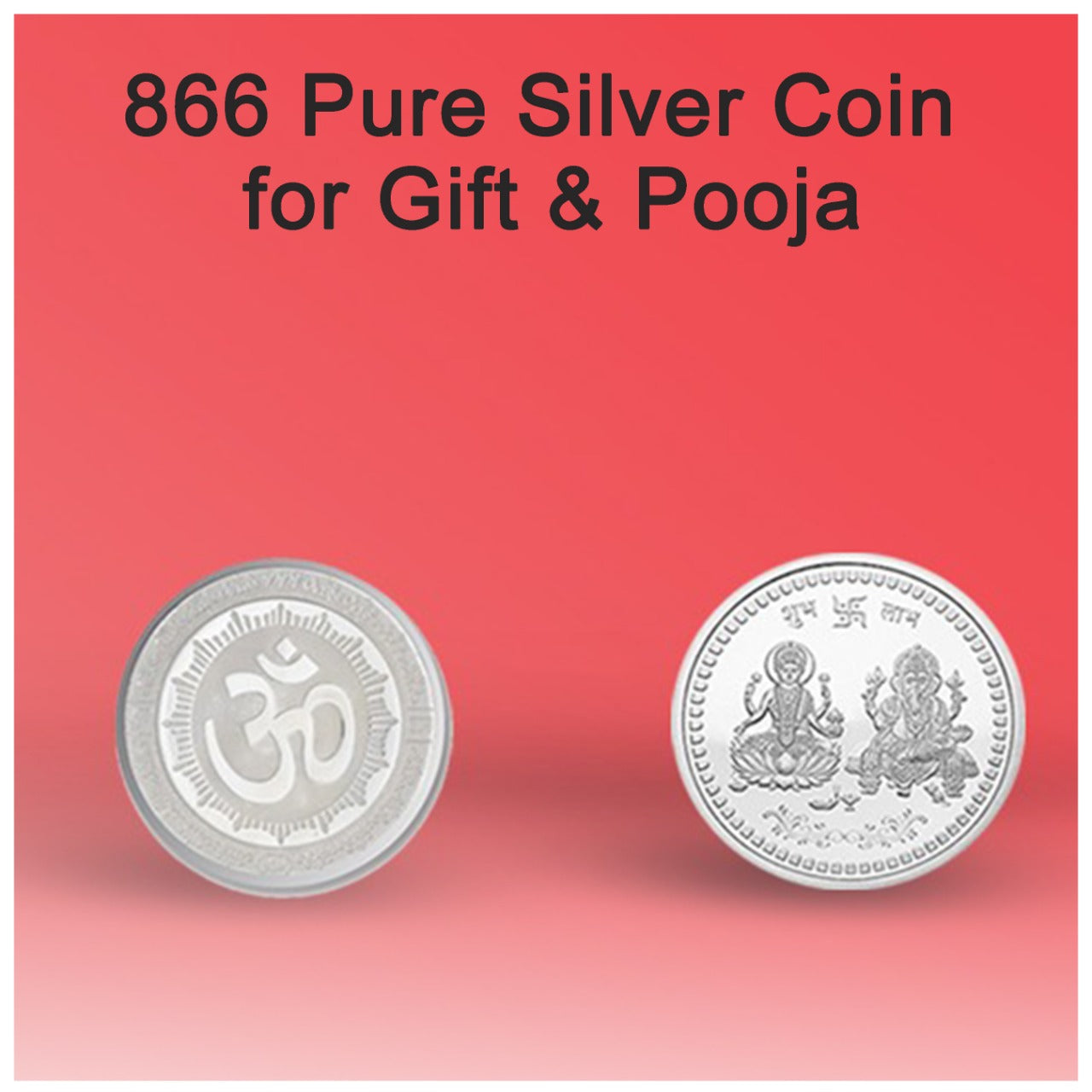 0866 Silver color Coin for Gift & Pooja (Not silver metal) DeoDap