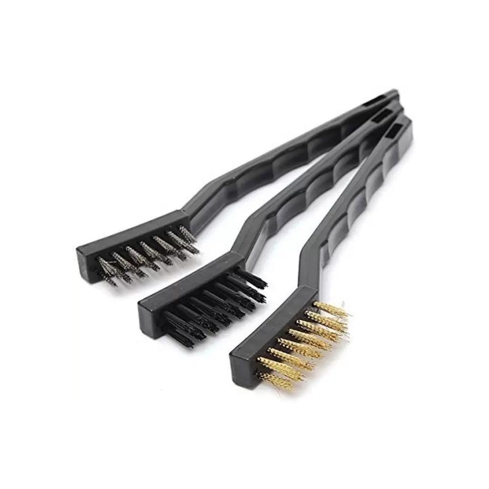 0244 -3pcs Mini Wire Brush Set (Steel/Nylon/Brass Brush) freeshipping - DeoDap
