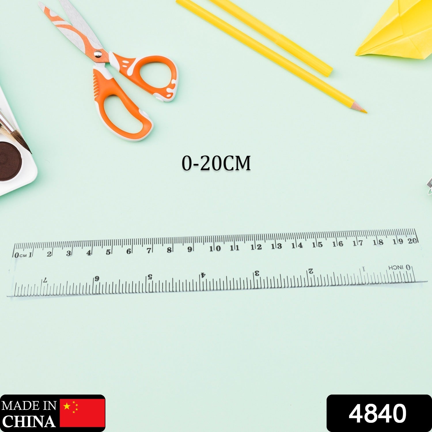 4840 20Cm Ruler For Student Purposes While Studying And Learning In Schools And Homes Etc. (1Pc)