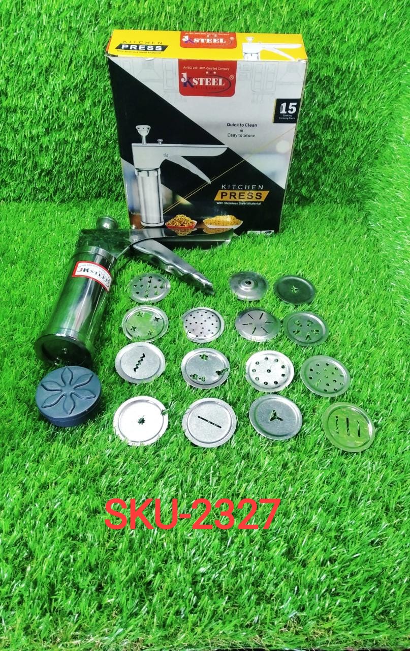 2327 15 in 1 Stainless Steel Kitchen Press with Different Parts DeoDap