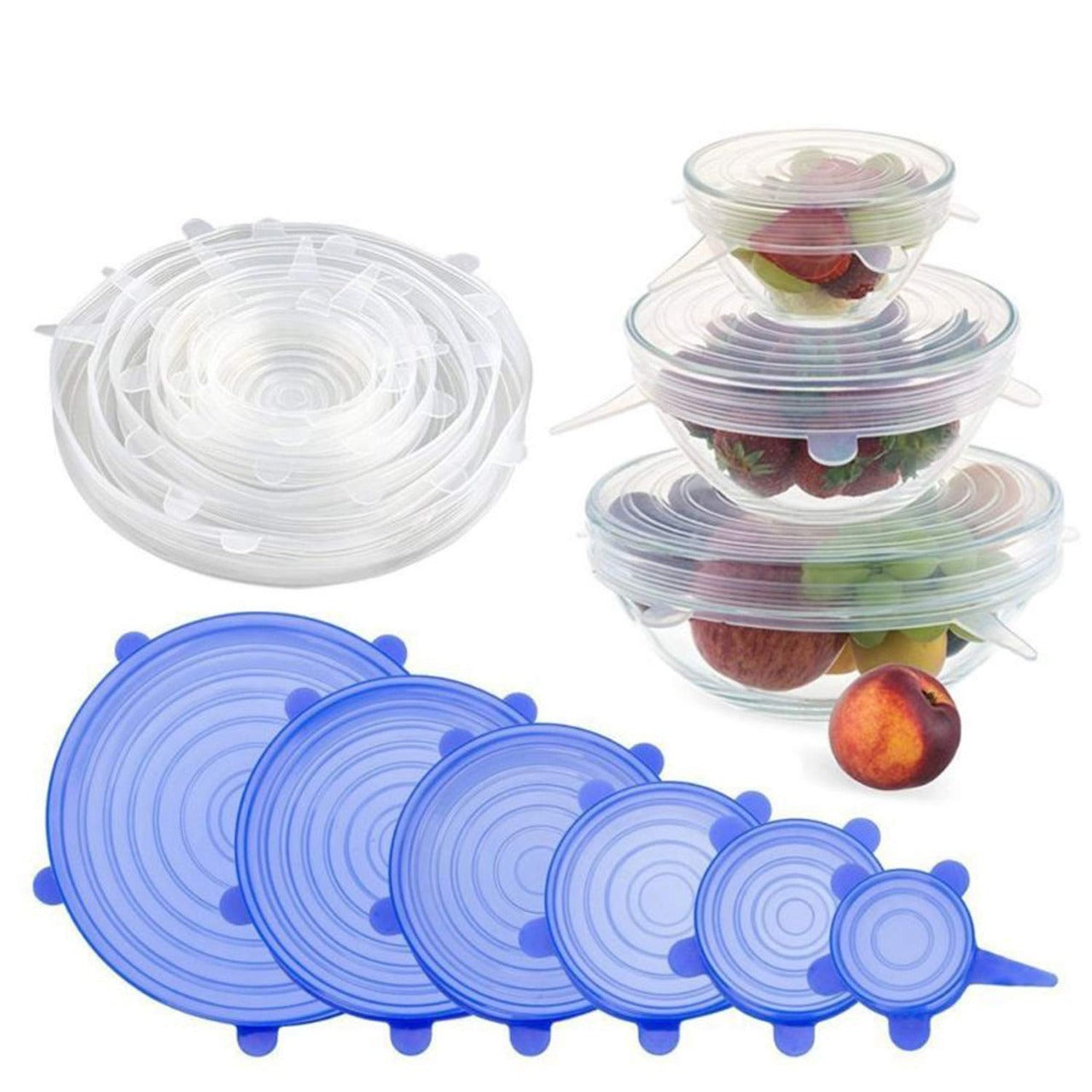 2118 Silicone Lid Set, Silicon lids for containers, Silicon Stretchable lids, Silicone lids and Cover freeshipping - DeoDap