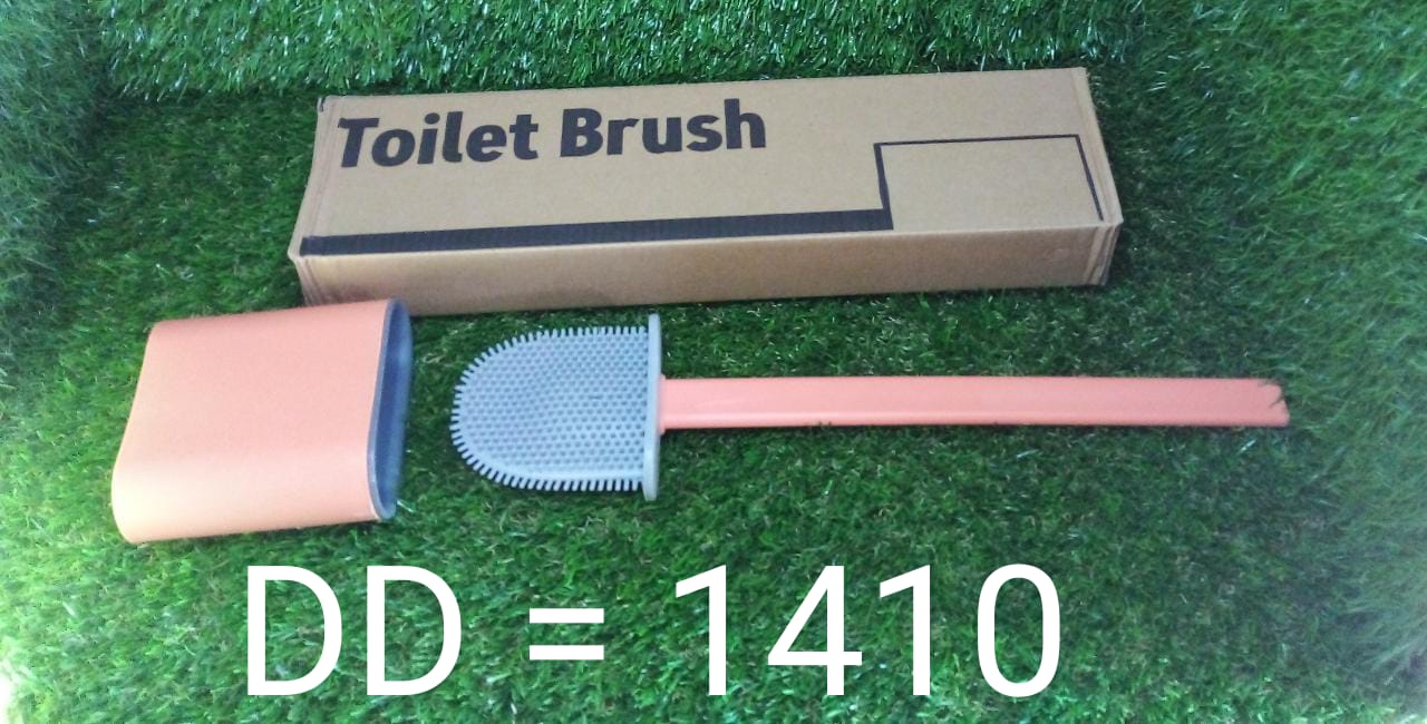 1410 Silicone Toilet Brush with Holder Stand  for Bathroom Cleaning DeoDap