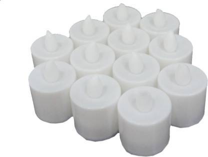 1222  Festival Decorative - LED Yellow Tealight Candles (White, 24 Pcs) DeoDap